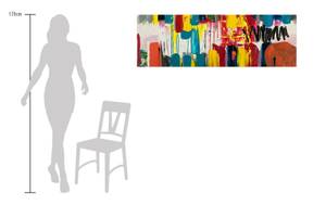 Acrylbild handgemalt Künste der Farben Weiß - Massivholz - Textil - 150 x 50 x 4 cm