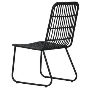 Garten-Essgruppe (7-teilig) 3012986-4 Schwarz - Kunststoff - Polyrattan - 80 x 74 x 150 cm