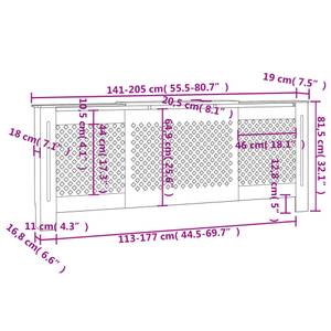 Heizkörperverkleidung 3013167-1 Schwarz - 205 x 20 cm