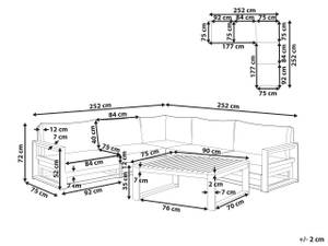 Lounge Set TIMOR 2-tlg Tiefe: 252 cm