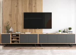 Tv-Lowboard Loft APOLLO Graphit - Eiche Wotan Dekor