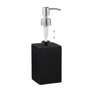 Porte-savon liquide pompe en inox carré Noir - Argenté
