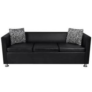 Sofa 3002824-3 (2-teilig) Schwarz - Kunstleder - 170 x 63 x 62 cm