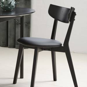 Lot de 2 chaises Aude Noir - En partie en bois massif - 48 x 81 x 50 cm