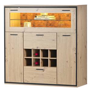 Sideboard GLOWNatur Ⅵ Beige - Holzwerkstoff - Glas - 38 x 111 x 110 cm