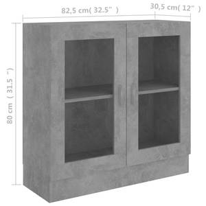 Vitrinenschrank 3005130-1 Steingrau - Höhe: 80 cm