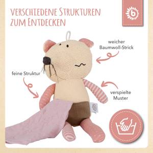 Kuscheltier mit Schmusetuch Maus Beige - Textil - 12 x 8 x 33 cm