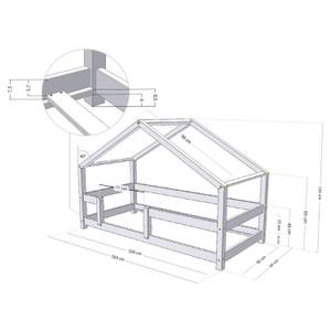 Hausbett Lucky Braun - Holzwerkstoff - 99 x 146 x 209 cm