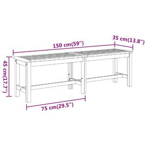 Banc de jardin 3016179 Profondeur : 150 cm