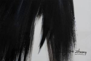 Acrylbild handgemalt Mysterious Darkness Schwarz - Massivholz - Textil - 60 x 90 x 4 cm