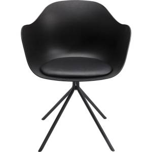 Chaise à accoudoirs Bel Air Noir - Cuir synthétique - 58 x 78 x 52 cm