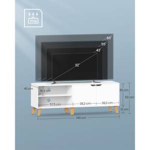 TV-Schrank Juba Weiß - Holzwerkstoff - 140 x 50 x 40 cm