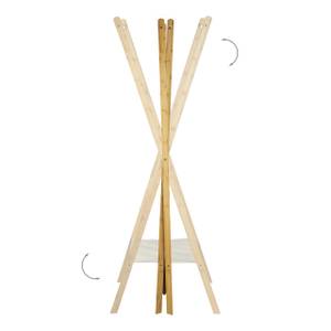 Kleiderständer Bambus Braun - Weiß - Bambus - Textil - 50 x 164 x 58 cm