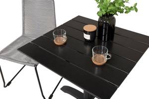 Gartenmöbel-Set Colorado (3-teilig) Schwarz - Grau - Metall - 70 x 74 x 70 cm