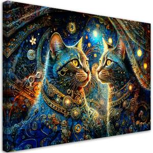 KUNSTDRUCK Mystical Feline in the Glow 3 100 x 70 cm