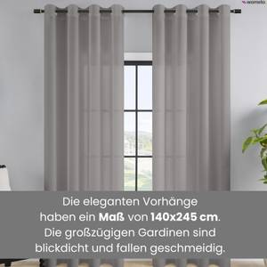 Vorhang Ösen blickdicht grau 140x245 kaufen | home24