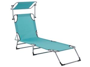 Chaise longue FOLIGNO Bleu - Argenté - Turquoise