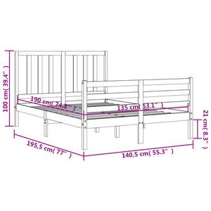 Bettgestell-K-22615 Braun - Holzwerkstoff - 141 x 100 x 196 cm