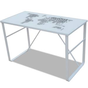 Bureau Blanc - Verre - Métal - 120 x 75 x 120 cm