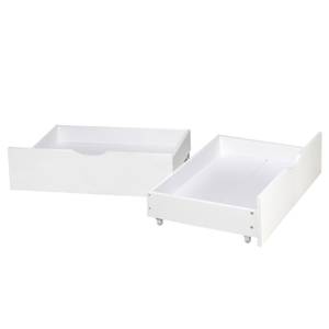 Lit double, 2 coffres de rangement 2288 Blanc - Bois massif - Bois/Imitation - 140 x 28 x 200 cm