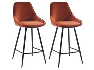 Tabouret de bar MASURIE Lot de 2 Brun rouge