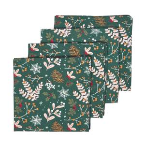 Weihnachtsservietten 4er-Set Grün - Textil - 45 x 1 x 45 cm