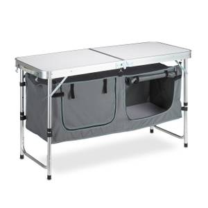 Campingtisch klappbar Grau - Silber - Holzwerkstoff - Metall - Textil - 120 x 70 x 47 cm