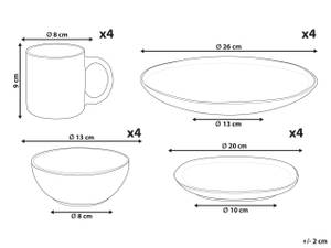 Service de table TURMERIC Marron - Pierre - 26 x 9 x 26 cm