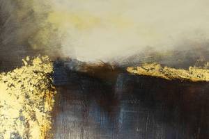 Bild handgemalt Mountainside by Dawn Blau - Massivholz - Textil - 80 x 120 x 4 cm