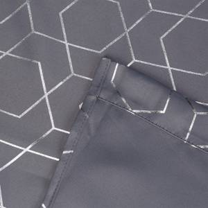 Lot de 4 rideaux avec motifs  175x135 cm Gris - Argenté - Métal - Textile - 135 x 175 x 1 cm