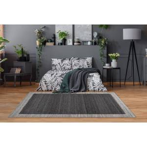 Tapis de salon moderne en laine EAGLE Anthracite - 80 x 150 cm