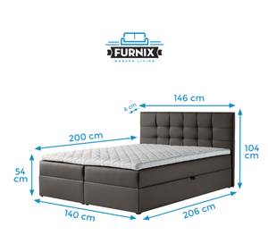 Boxspringbett TREZO 1 140cm MA996 Grau Grau - Holzwerkstoff - 146 x 104 x 208 cm