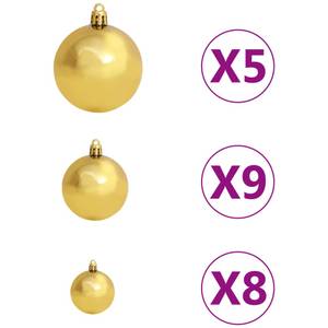 künstlicher Weihnachtsbaum 3009448-2 Braun - Gold - Weiß - Metall - Kunststoff - 55 x 210 x 55 cm