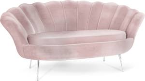 2-Sitzer Samt Muschel Sofa Cara Altrosa - Silber