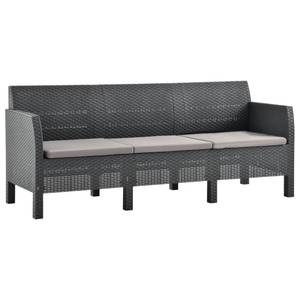 Garten-Lounge-Set Grau - Kunststoff - Polyrattan - 58 x 41 x 58 cm