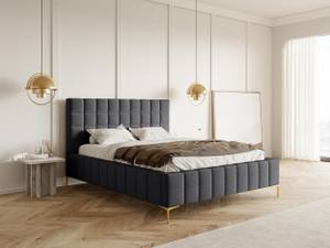 Bett mit Polsterrahmen SZEJLO Dunkelgrau - Breite: 180 cm