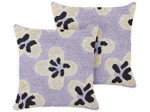 Kissen 2er Set SOAPWORT Violett - Naturfaser - 45 x 45 x 10 cm