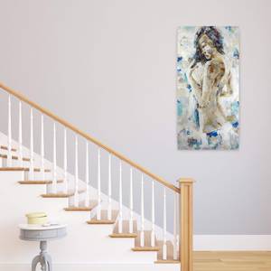 Acrylbild handgemalt Love at First Sight Blau - Massivholz - Textil - 60 x 120 x 4 cm