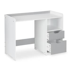 Bureau pour enfants avec tiroirs Gris - Blanc - Bois manufacturé - 80 x 60 x 38 cm