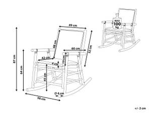 Schaukelstuhl FRIGOLE Braun - Weiß - Bambus - 56 x 87 x 84 cm