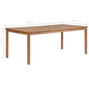 Table de salle à manger Marron - Bois massif - Bois/Imitation - 100 x 77 x 200 cm