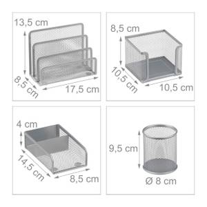 Schreibtisch Organizer Set 4-teilig Silber