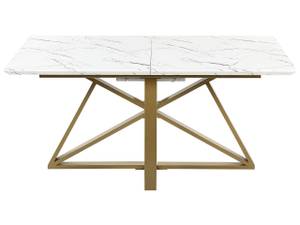 Table de salle à manger MAXIMUS Doré - Blanc - Bois manufacturé - 90 x 77 x 160 cm