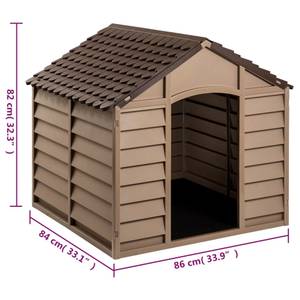 Hundehütte 3028817 Braun - Kunststoff - 84 x 82 x 86 cm