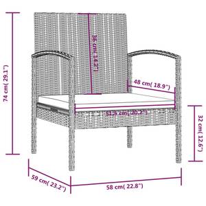 Garten-Lounge-Set (16-teilig) 3012365-2 Schwarz - Weiß - Anzahl Teile im Set: 16