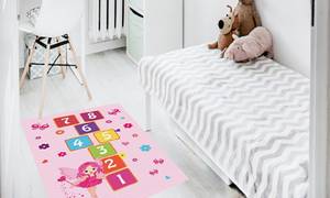 Kinderteppich Hopscotch Pink - Textil - 80 x 6 x 150 cm
