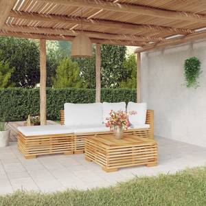 Salon de jardin 3028565-4 (lot de 4) Marron - Blanc crème - Blanc