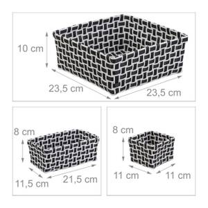 Aufbewahrungskorb 4er Set geflochten Schwarz - Weiß