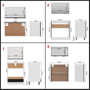 Küchenschrank-Set 3005215 (8-teilig) Schwarz