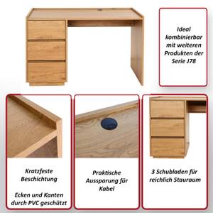 Schreibtisch J78 Braun - Holz teilmassiv - 121 x 78 x 60 cm